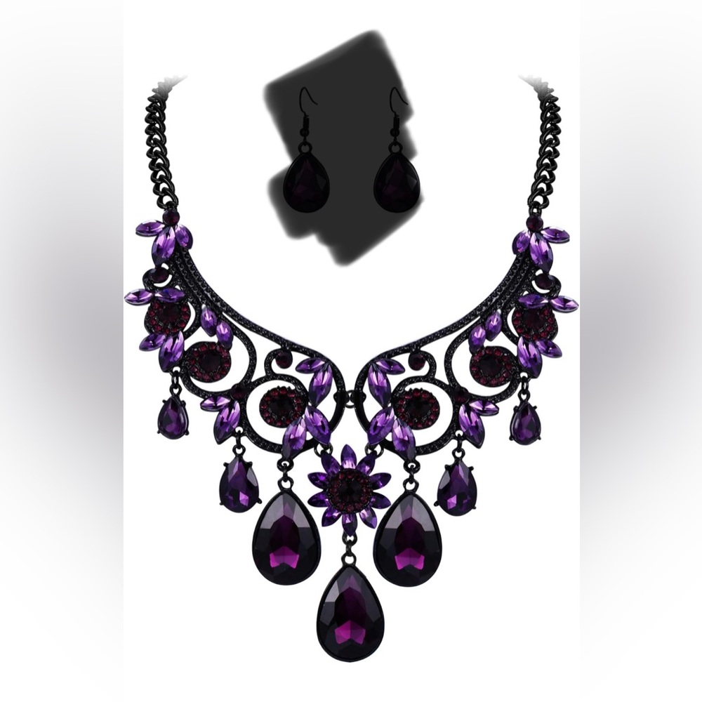 BriLove Tribal Ethnic Chunky Crystal Gothic Statement Necklace- gorgeous!